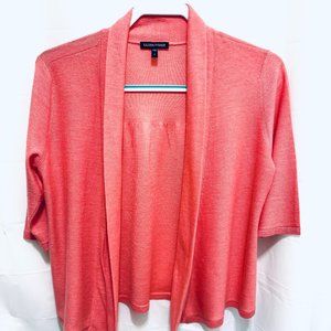 Eileen Fisher Cashmere Open Front Cardigan Sweater, Size S, Pink